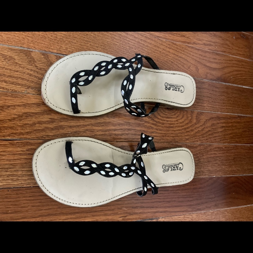 Black and silver sandals